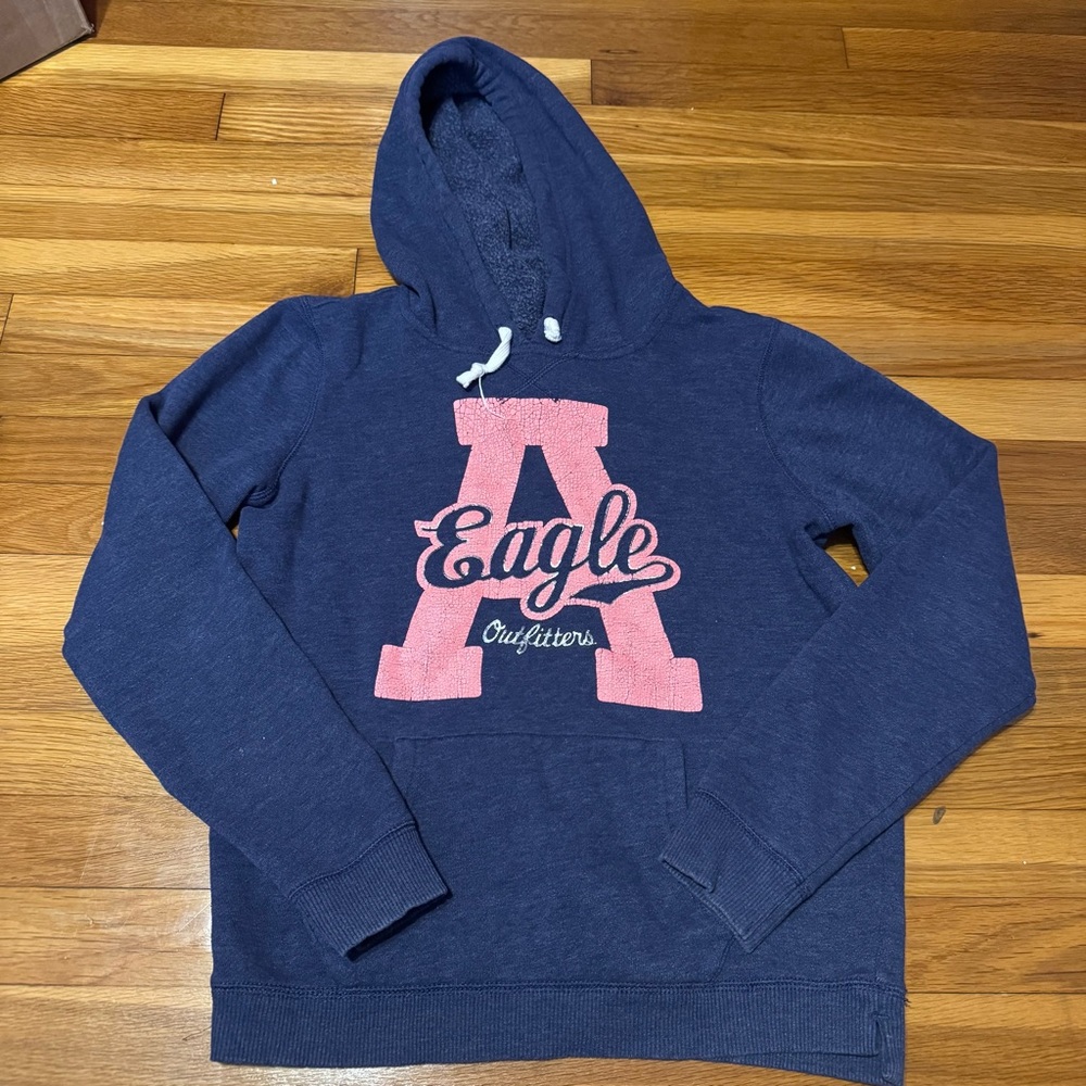 y2k american eagle navy blue hoodie